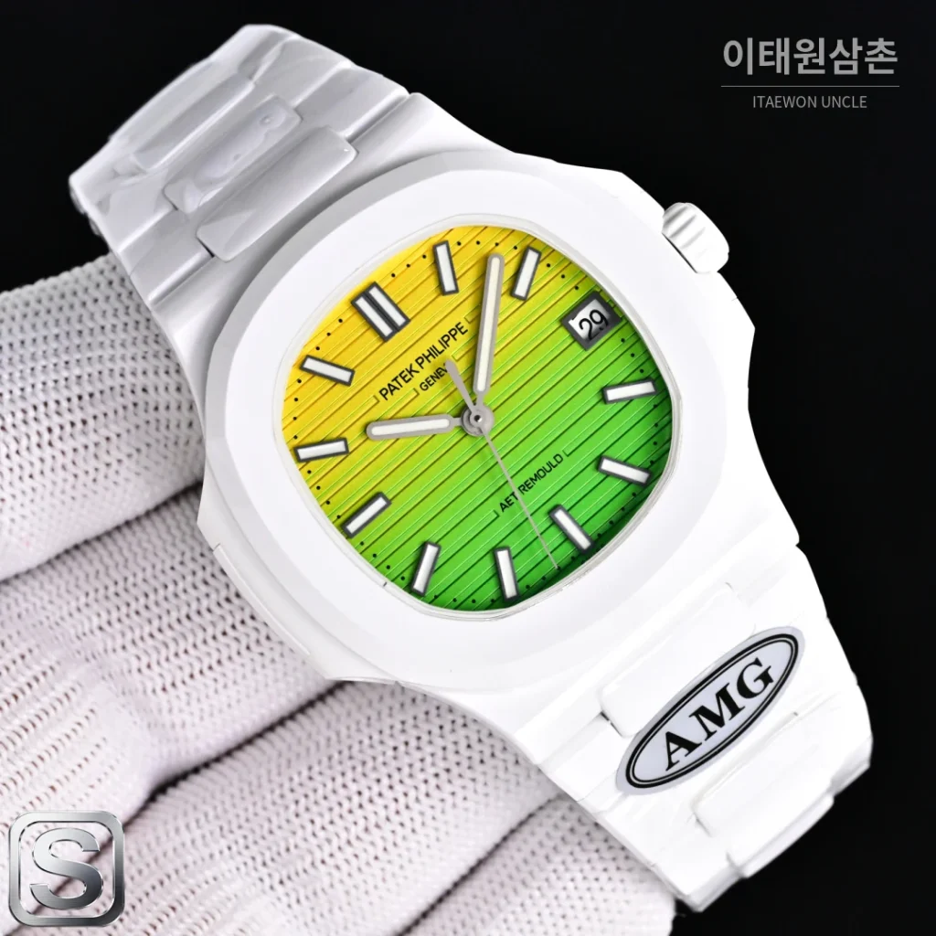 파텍필립 노틸러스 오토매틱 40mm 멀티컬러 다이얼 세라믹 브레이슬릿 세라믹 케이스