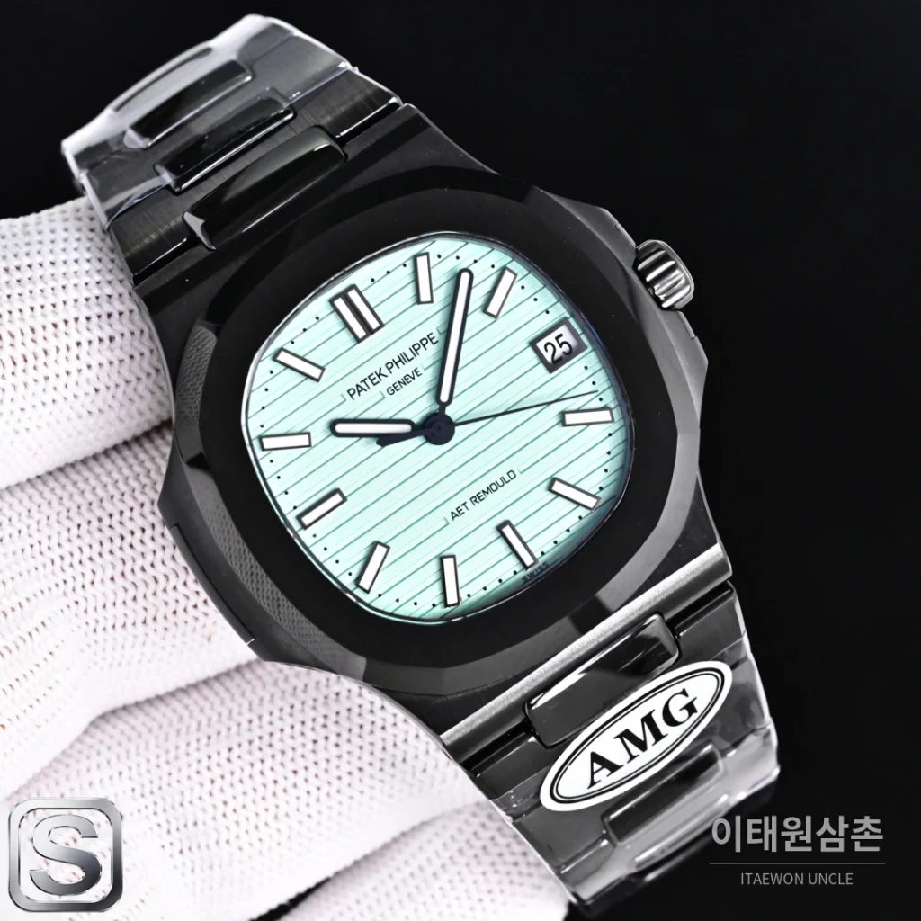 파텍필립 노틸러스 오토매틱 40mm 멀티컬러 다이얼 세라믹 브레이슬릿 블랙 베젤