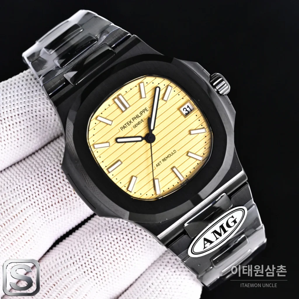 파텍필립 노틸러스 오토매틱 40mm 멀티컬러 다이얼 세라믹 브레이슬릿 블랙 베젤 (2)