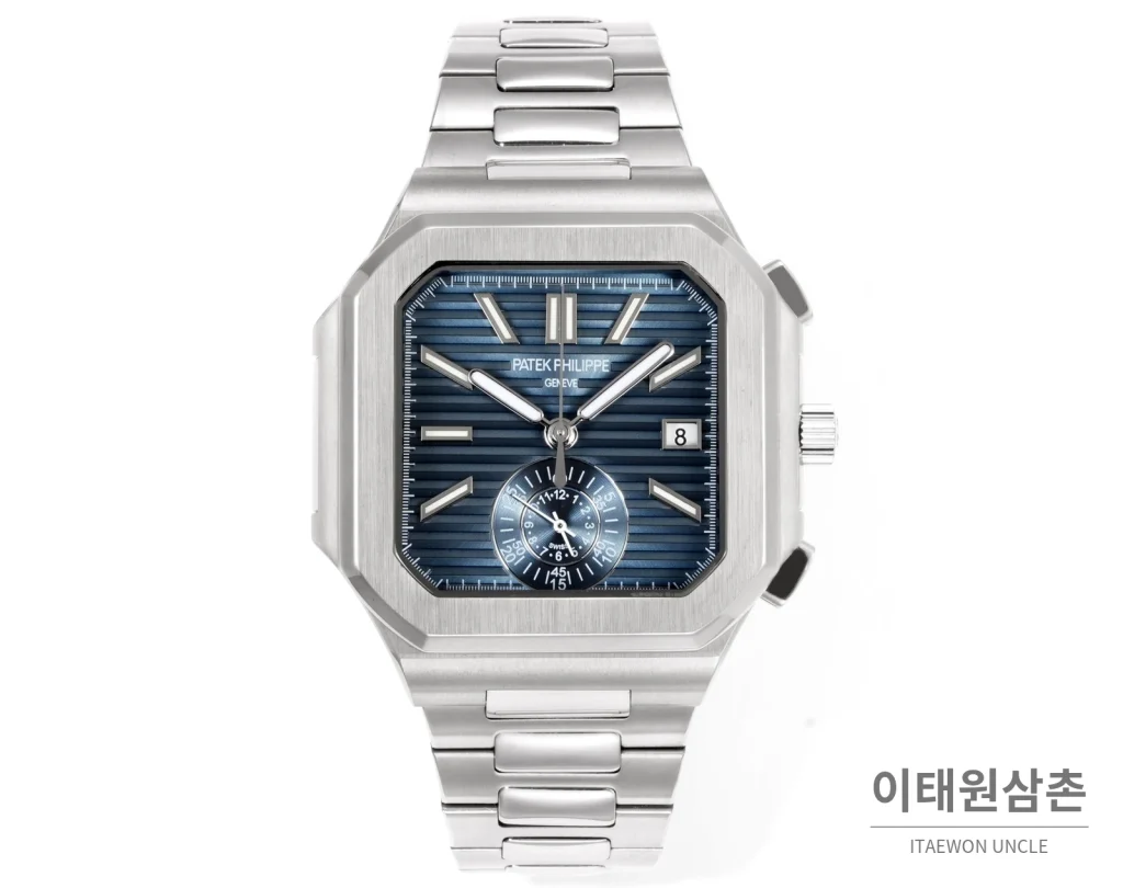 파텍필립 노틸러스 크로노그래프 오토매틱 44mm 블루 스틸 브레이슬릿 (2)