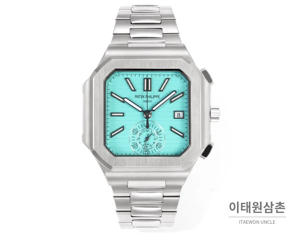 파텍필립 노틸러스 크로노그래프 오토매틱 44mm 블루 스틸 브레이슬릿 (3)