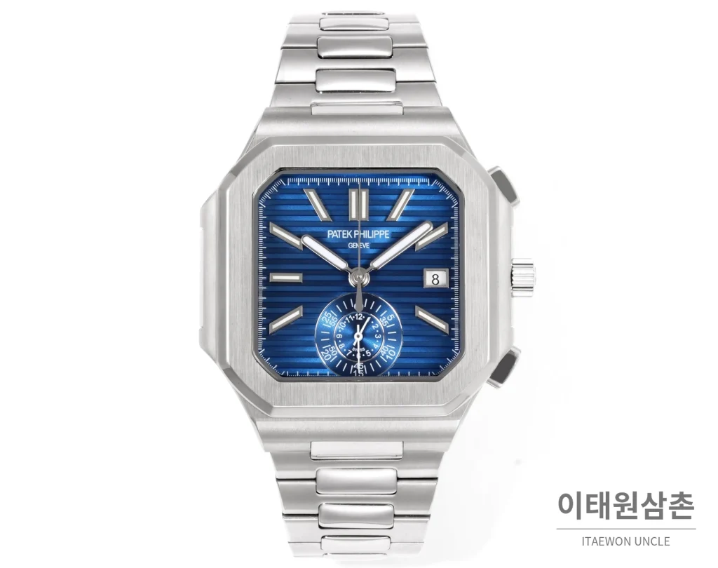 파텍필립 노틸러스 크로노그래프 오토매틱 44mm 블루 스틸 브레이슬릿 (5)