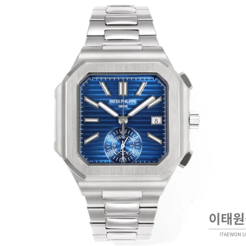 파텍필립 노틸러스 크로노그래프 오토매틱 44mm 블루 스틸 브레이슬릿 (5)