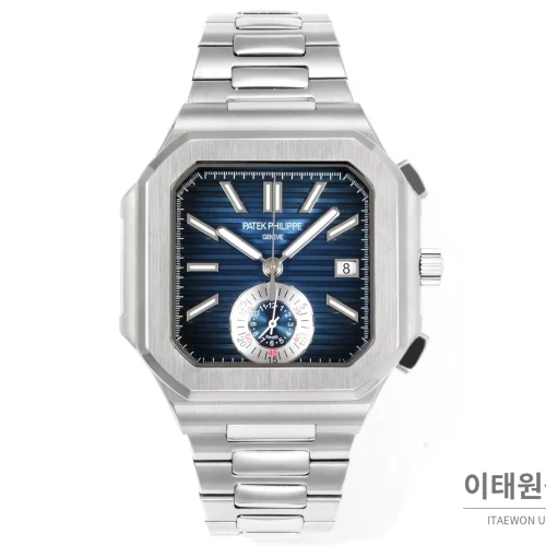 파텍필립 노틸러스 크로노그래프 오토매틱 44mm 블루 스틸 브레이슬릿