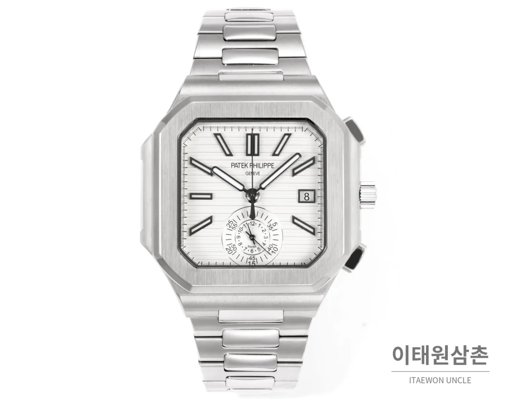 파텍필립 노틸러스 크로노그래프 오토매틱 44mm 블루 스틸 브레이슬릿 (7)