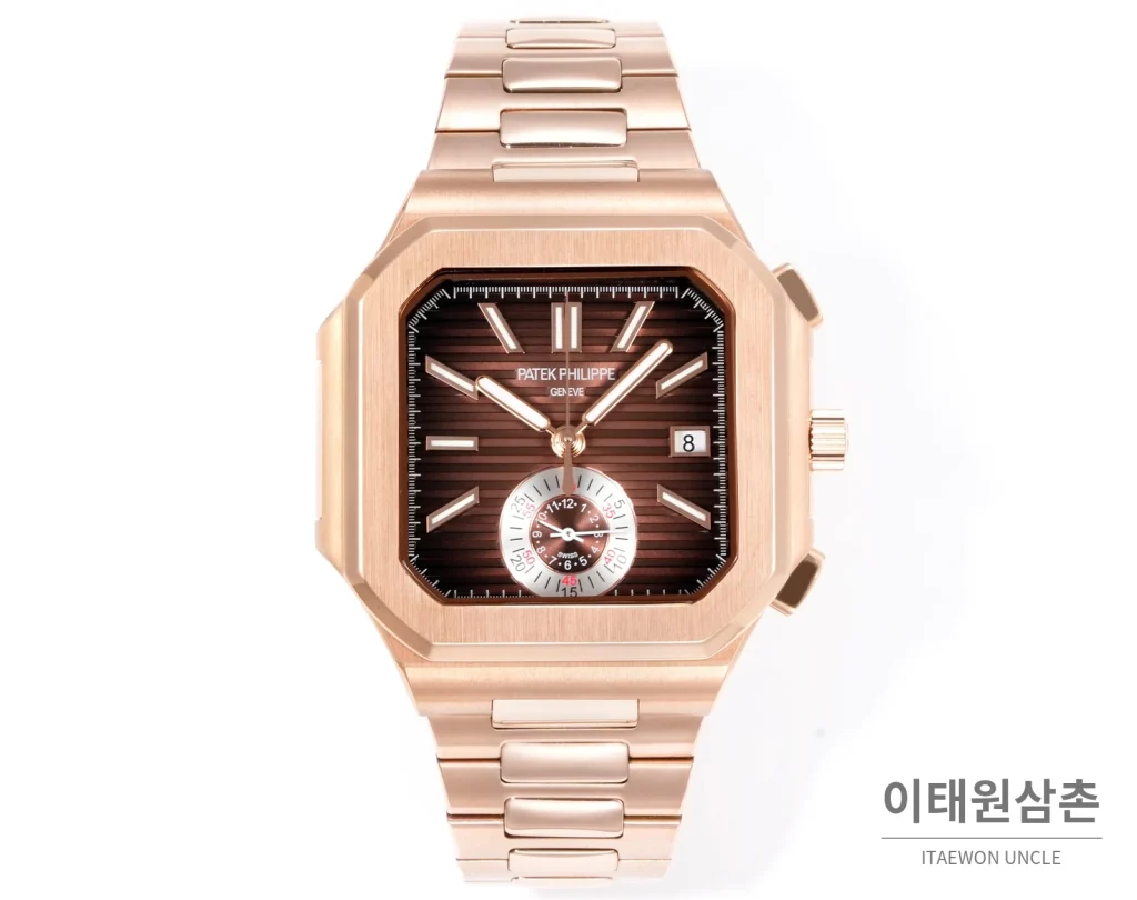 파텍필립 노틸러스 크로노그래프 오토매틱 44mm 블루 로즈골드 브레이슬릿
