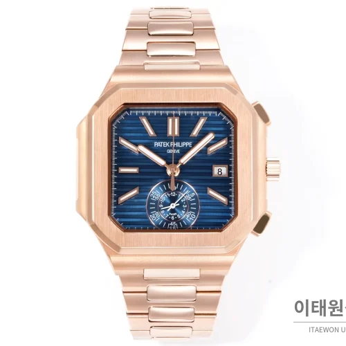 파텍필립 노틸러스 크로노그래프 오토매틱 44mm 블루 로즈골드 브레이슬릿 (2)