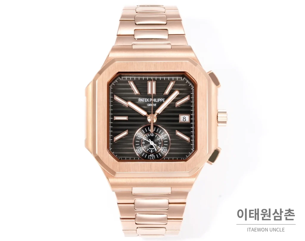 파텍필립 노틸러스 크로노그래프 오토매틱 44mm 블루 로즈골드 브레이슬릿 (3)