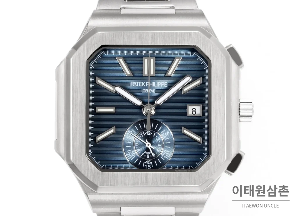 파텍필립 노틸러스 크로노그래프 오토매틱 44mm 블루 스틸 브레이슬릿 (2)