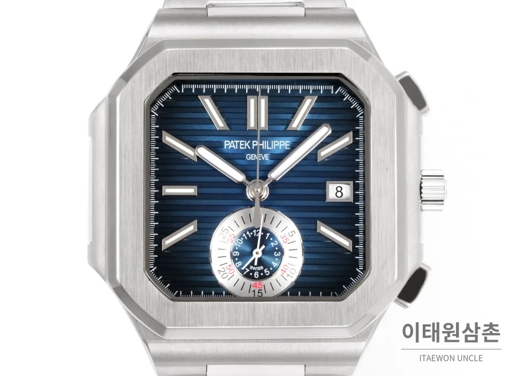파텍필립 노틸러스 크로노그래프 오토매틱 44mm 블루 스틸 브레이슬릿