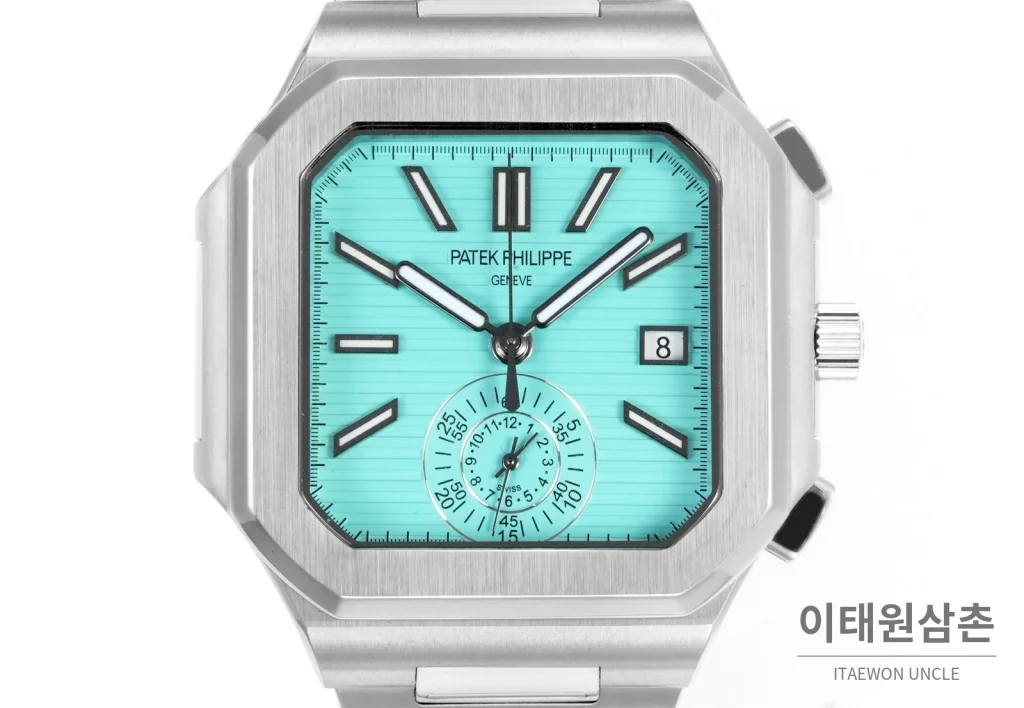 파텍필립 노틸러스 크로노그래프 오토매틱 44mm 블루 스틸 브레이슬릿 (3)