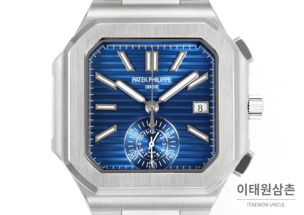 파텍필립 노틸러스 크로노그래프 오토매틱 44mm 블루 스틸 브레이슬릿 (5)