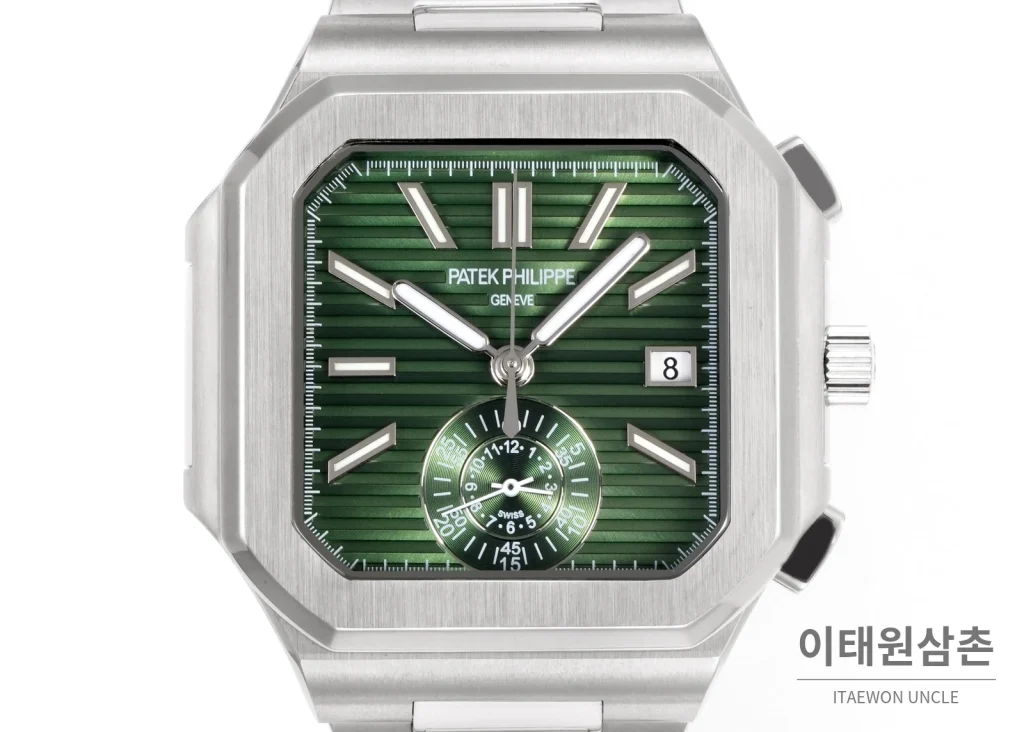 파텍필립 노틸러스 크로노그래프 오토매틱 44mm 블루 스틸 브레이슬릿 (6)