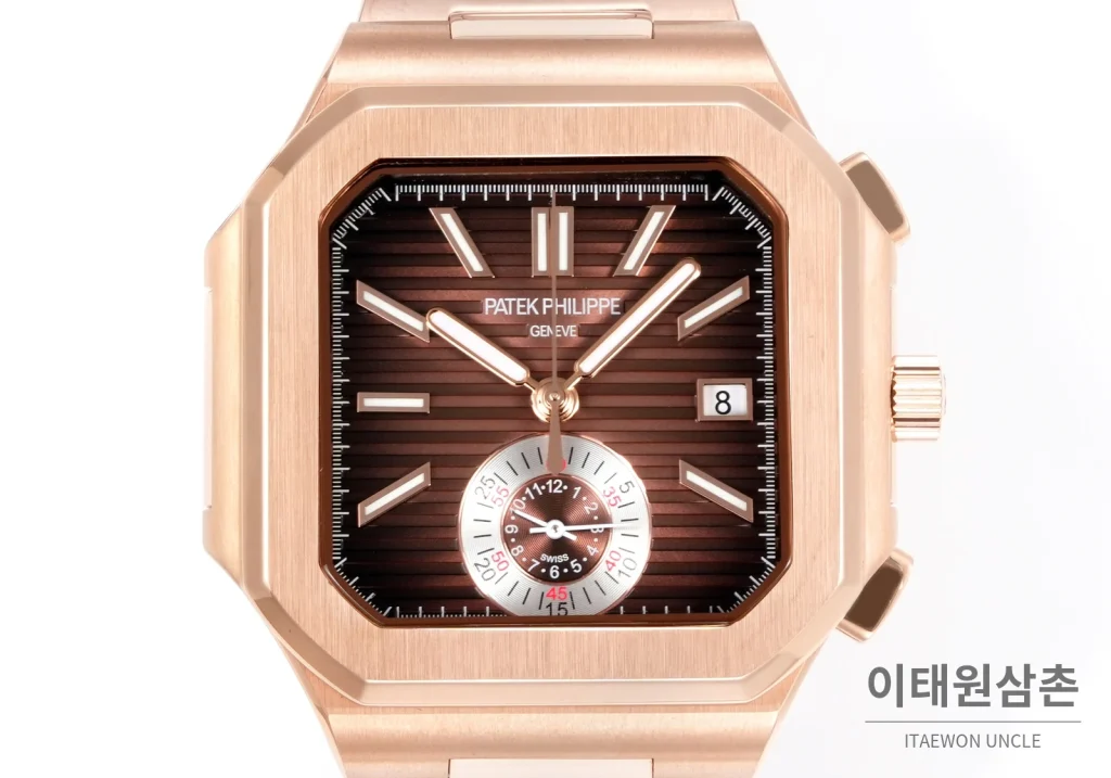 파텍필립 노틸러스 크로노그래프 오토매틱 44mm 블루 로즈골드 브레이슬릿