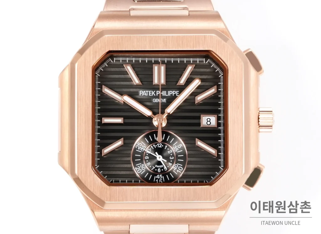 파텍필립 노틸러스 크로노그래프 오토매틱 44mm 블루 로즈골드 브레이슬릿 (3)