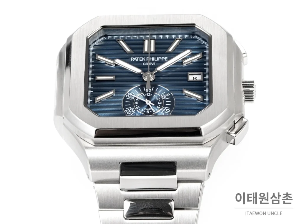 파텍필립 노틸러스 크로노그래프 오토매틱 44mm 블루 스틸 브레이슬릿 (2)