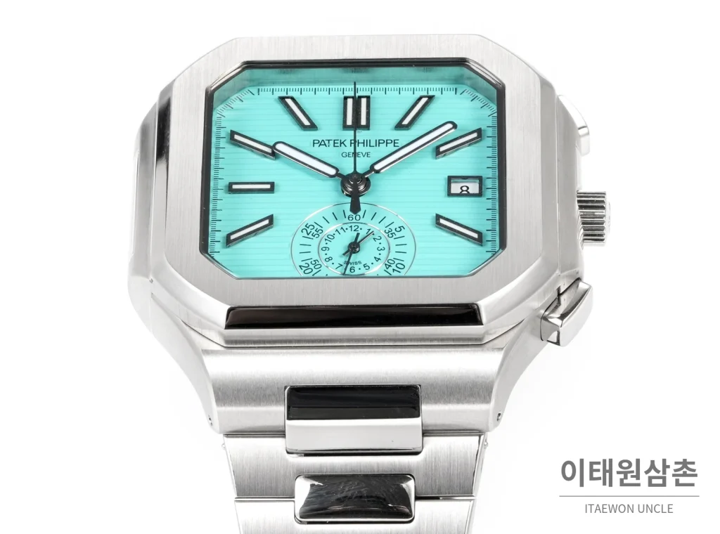 파텍필립 노틸러스 크로노그래프 오토매틱 44mm 블루 스틸 브레이슬릿 (3)