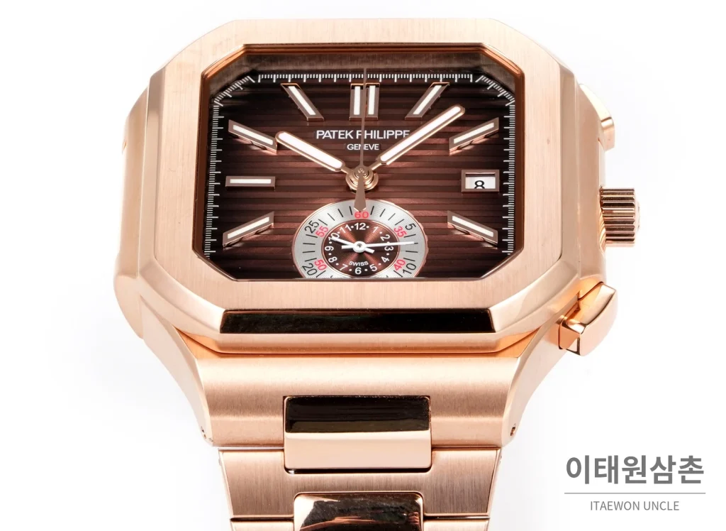 파텍필립 노틸러스 크로노그래프 오토매틱 44mm 블루 로즈골드 브레이슬릿