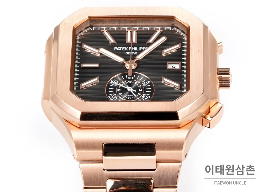 파텍필립 노틸러스 크로노그래프 오토매틱 44mm 블루 로즈골드 브레이슬릿 (3)