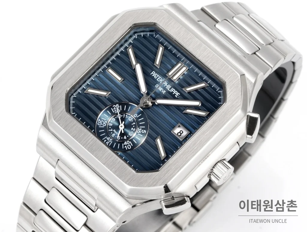 파텍필립 노틸러스 크로노그래프 오토매틱 44mm 블루 스틸 브레이슬릿 (2)