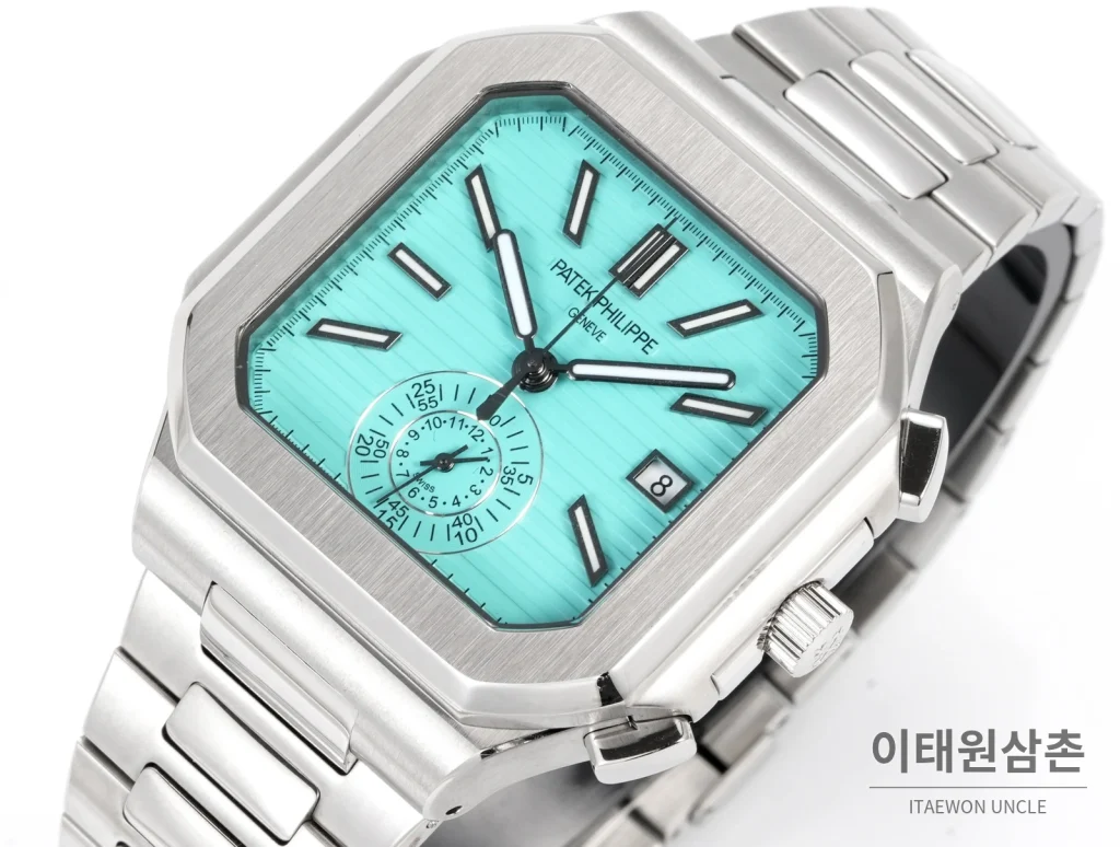 파텍필립 노틸러스 크로노그래프 오토매틱 44mm 블루 스틸 브레이슬릿 (3)