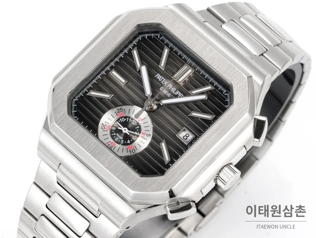 파텍필립 노틸러스 크로노그래프 오토매틱 44mm 블루 스틸 브레이슬릿 (4)