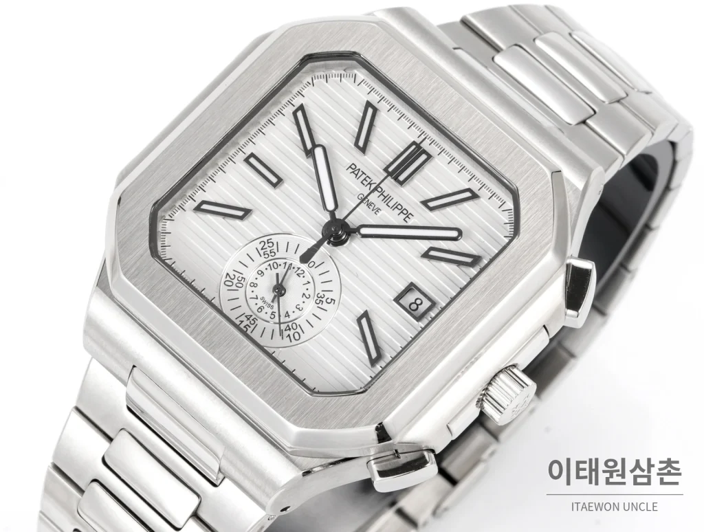 파텍필립 노틸러스 크로노그래프 오토매틱 44mm 블루 스틸 브레이슬릿 (7)