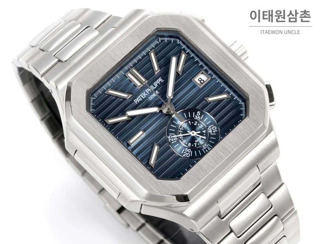 파텍필립 노틸러스 크로노그래프 오토매틱 44mm 블루 스틸 브레이슬릿 (2)