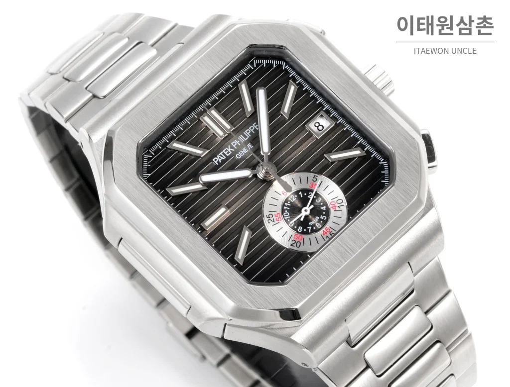 파텍필립 노틸러스 크로노그래프 오토매틱 44mm 블루 스틸 브레이슬릿 (4)