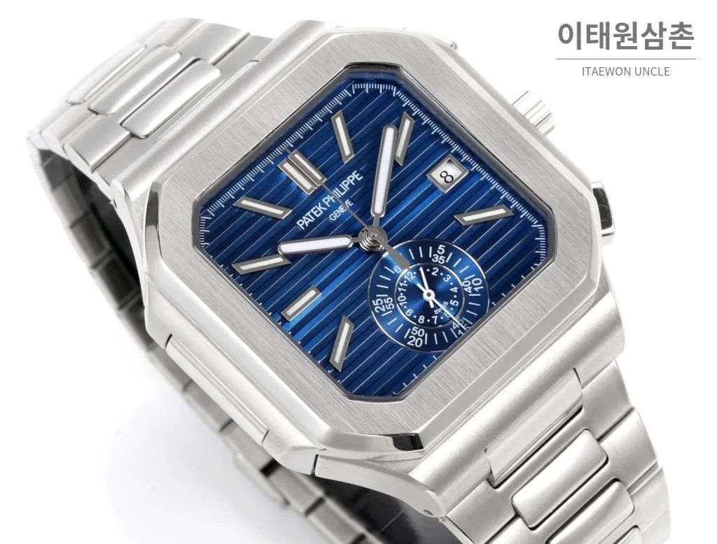 파텍필립 노틸러스 크로노그래프 오토매틱 44mm 블루 스틸 브레이슬릿 (5)