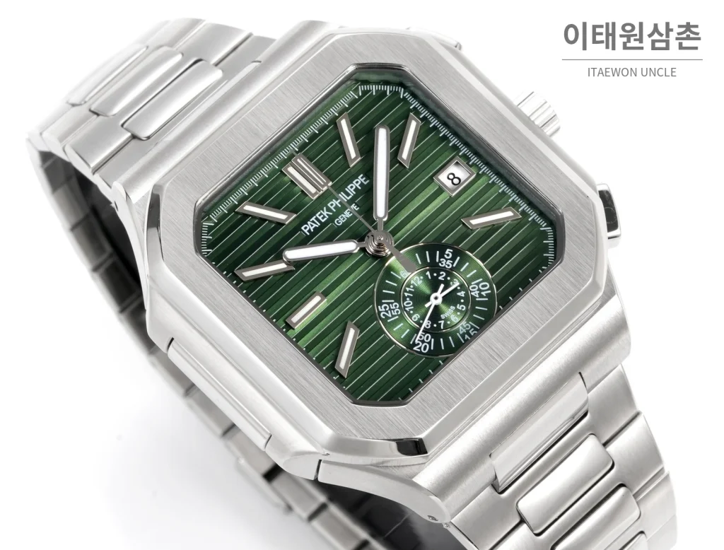 파텍필립 노틸러스 크로노그래프 오토매틱 44mm 블루 스틸 브레이슬릿 (6)