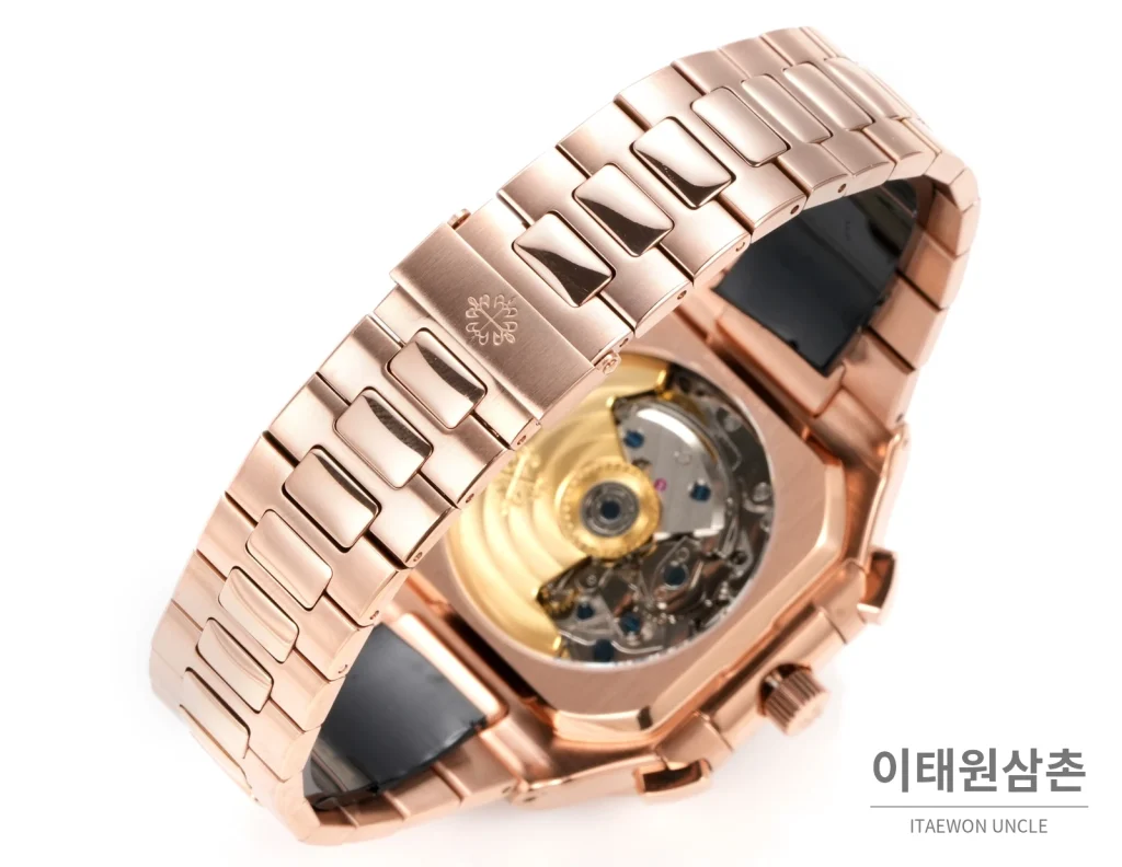 파텍필립 노틸러스 크로노그래프 오토매틱 44mm 블루 로즈골드 브레이슬릿 (2)