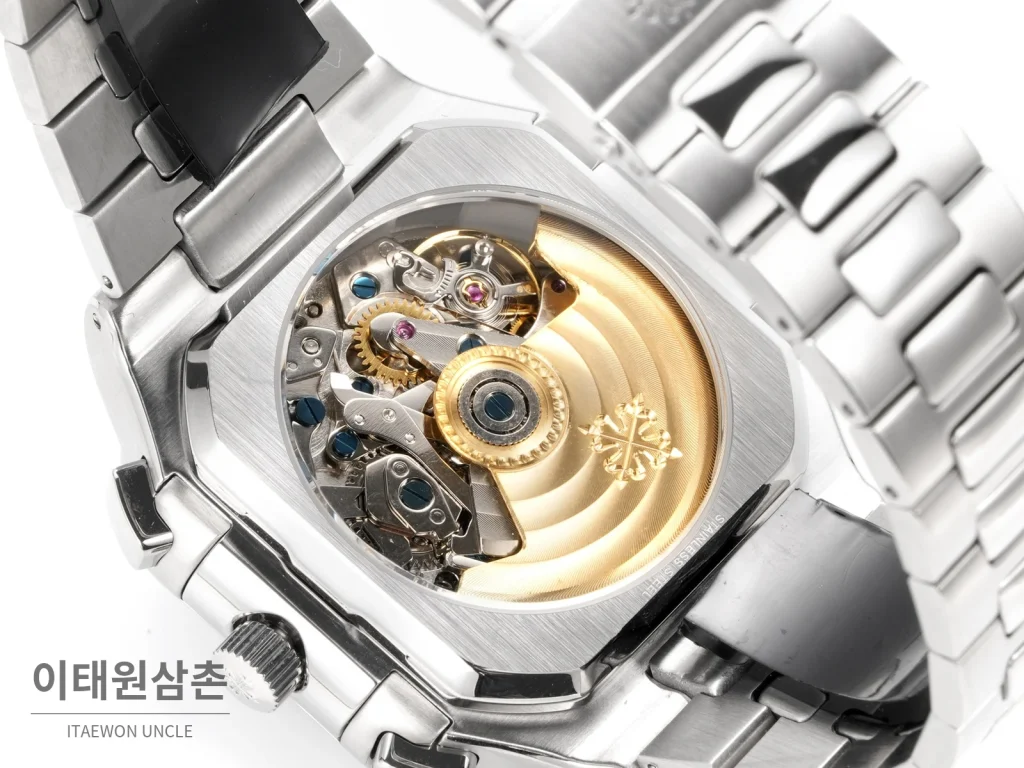 파텍필립 노틸러스 크로노그래프 오토매틱 44mm 블루 스틸 브레이슬릿 (2)