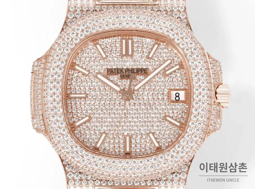 파텍필립 노틸러스 다이아몬드 세팅 다이아인덱스 오토매틱 5711 로즈골드 다이얼 로즈골드 브레이슬릿