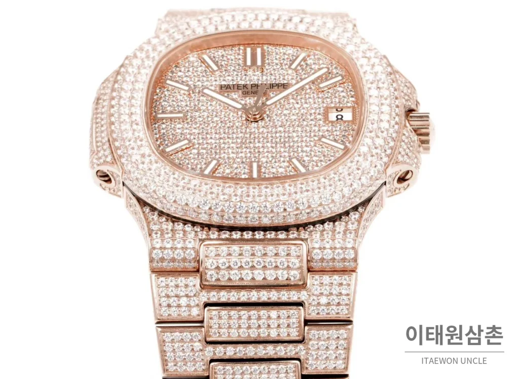 파텍필립 노틸러스 다이아몬드 세팅 다이아인덱스 오토매틱 5711 로즈골드 다이얼 로즈골드 브레이슬릿