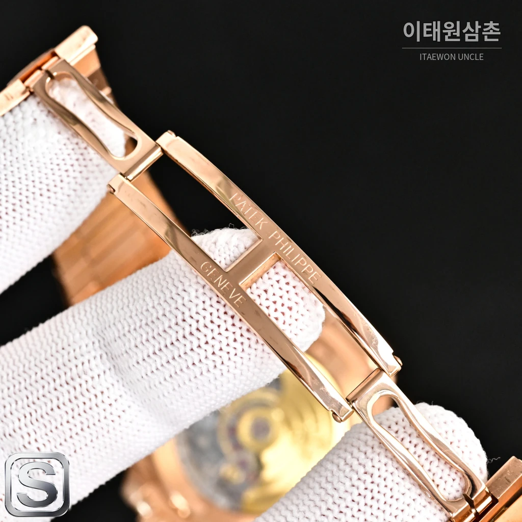 파텍필립 노틸러스 로즈골드 베젤 카키 다이얼 오토매틱 40mm