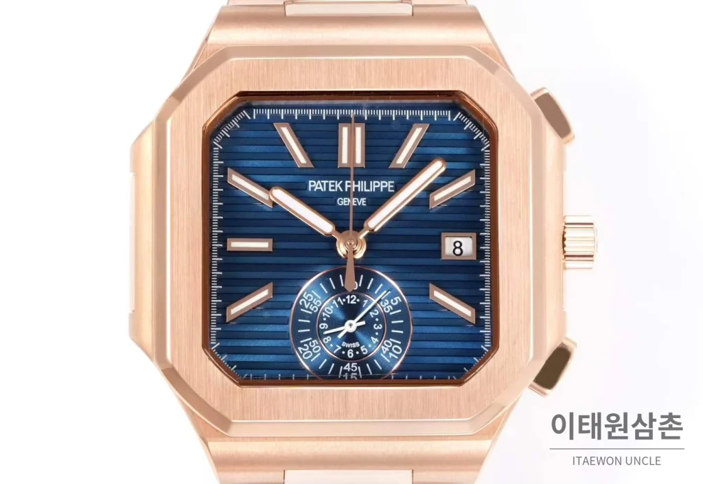 파텍필립 노틸러스 스틸 블랙다이얼 크로노그래프 오토매틱 44mm (2)