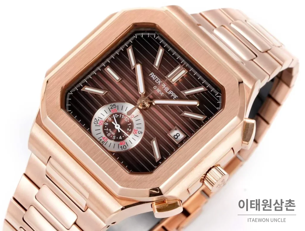 파텍필립 노틸러스 스틸 블랙다이얼 크로노그래프 오토매틱 44mm (3)