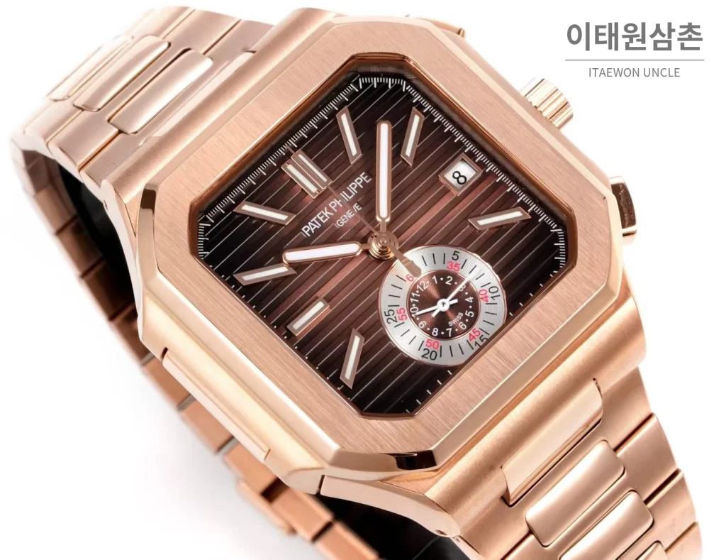 파텍필립 노틸러스 스틸 블랙다이얼 크로노그래프 오토매틱 44mm (3)
