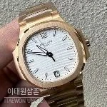 파텍필립 노틸러스 스틸 블루다이얼 오토매틱 35.2mm 7118 로즈골드 브레이슬릿 로즈골드 베젤