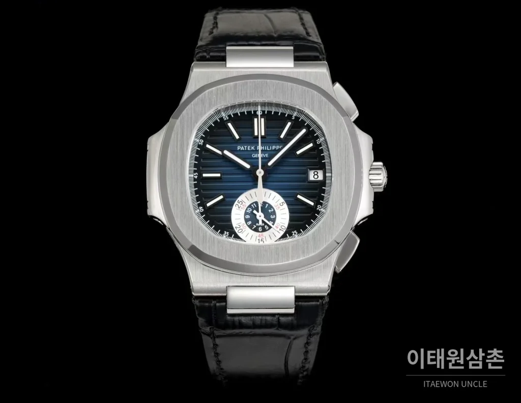파텍필립 노틸러스 스틸 블루다이얼 크로노그래프 오토매틱 40.5mm 5980 (3)