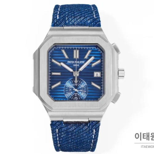 파텍필립 노틸러스 스틸 크로노그래프 오토매틱 44mm 5980/1A-014 블루 다이얼 블루 나일론 스트랩 파텍필립 노틸러스 스틸 크로노그래프 오토매틱 44mm 5980/1A-014 블루 다이얼 블루 나일론 스트랩