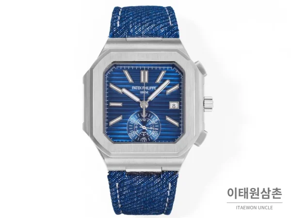 파텍필립 노틸러스 스틸 크로노그래프 오토매틱 44mm 5980/1A-014 블루 다이얼 블루 나일론 스트랩 파텍필립 노틸러스 스틸 크로노그래프 오토매틱 44mm 5980/1A-014 블루 다이얼 블루 나일론 스트랩