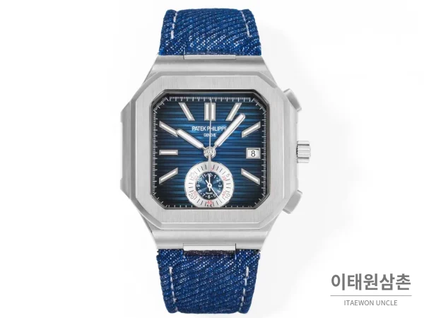 파텍필립 노틸러스 스틸 크로노그래프 오토매틱 44mm 5980/1A-014 블루 다이얼 블루 나일론 스트랩 (2) 파텍필립 노틸러스 스틸 크로노그래프 오토매틱 44mm 5980/1A-014 블루 다이얼 블루 나일론 스트랩 (2)