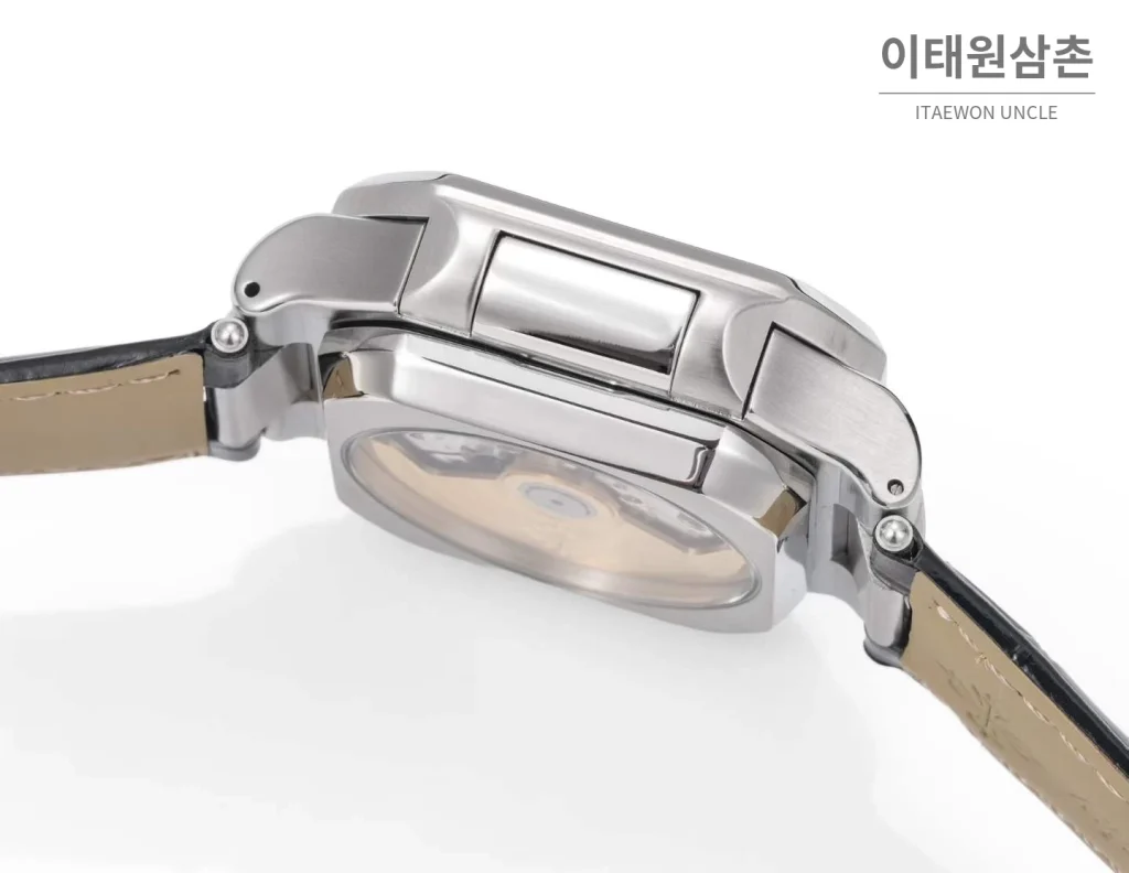 파텍필립 노틸러스 스틸 크로노그래프 오토매틱 44mm 5980/1A-014 그린 다이얼 블랙 가죽 스트랩