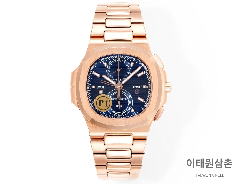 파텍필립 노틸러스 트래블타임 크로노그래프 스틸 브레이슬릿 오토매틱 40.5mm