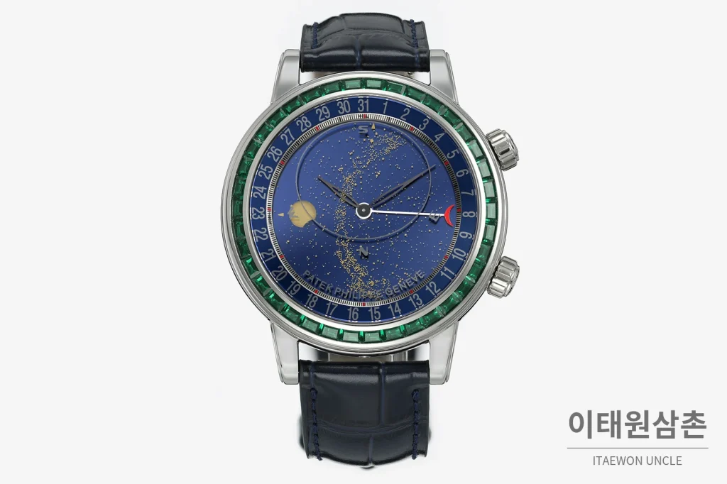 파텍필립 스카이문 오토매틱 44mm 블루 다이얼