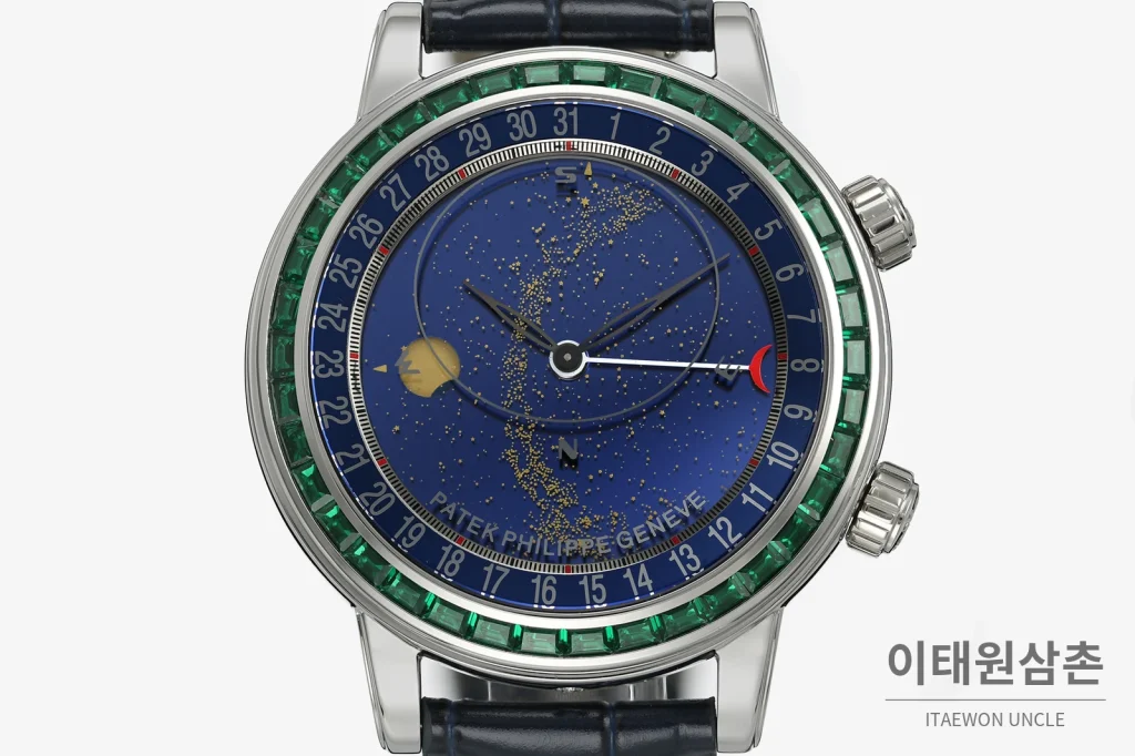 파텍필립 스카이문 오토매틱 44mm 블루 다이얼