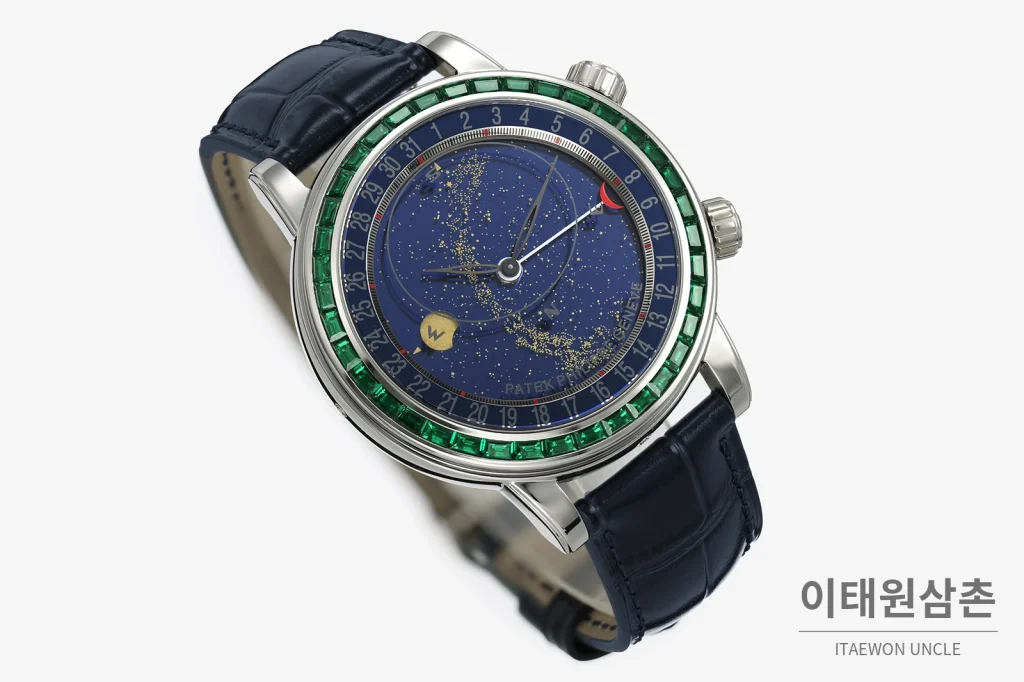파텍필립 스카이문 오토매틱 44mm 블루 다이얼
