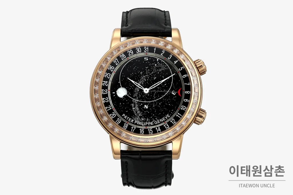 파텍필립 스카이문 오토매틱 44mm 블랙 다이얼